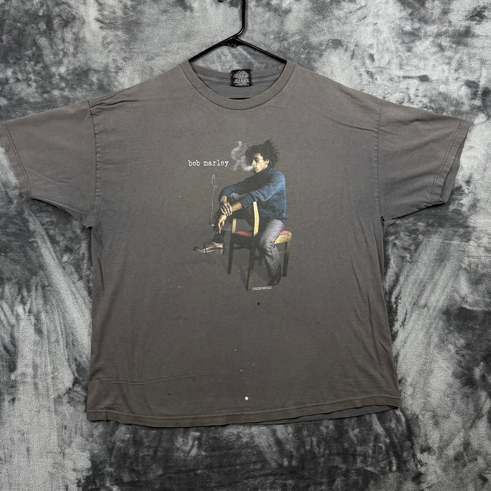 Zion Bob Marley T-Shirt Mens 2X Gray Graphic Reggae Vintage 2002 Zion Rootswear